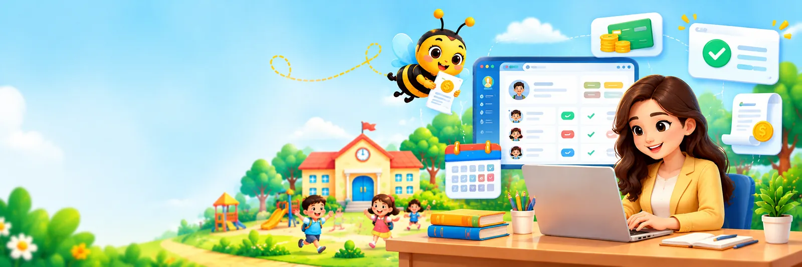 School administrator tracking student fee payments in SchoolBee
